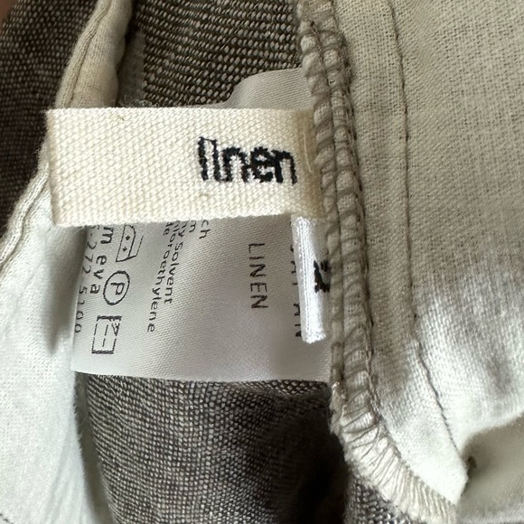 Evam Eva Linen Tan Brown Straight Leg Crop Ankle Cropped Lightweight Pants 2 NWT - Picture 9 of 11